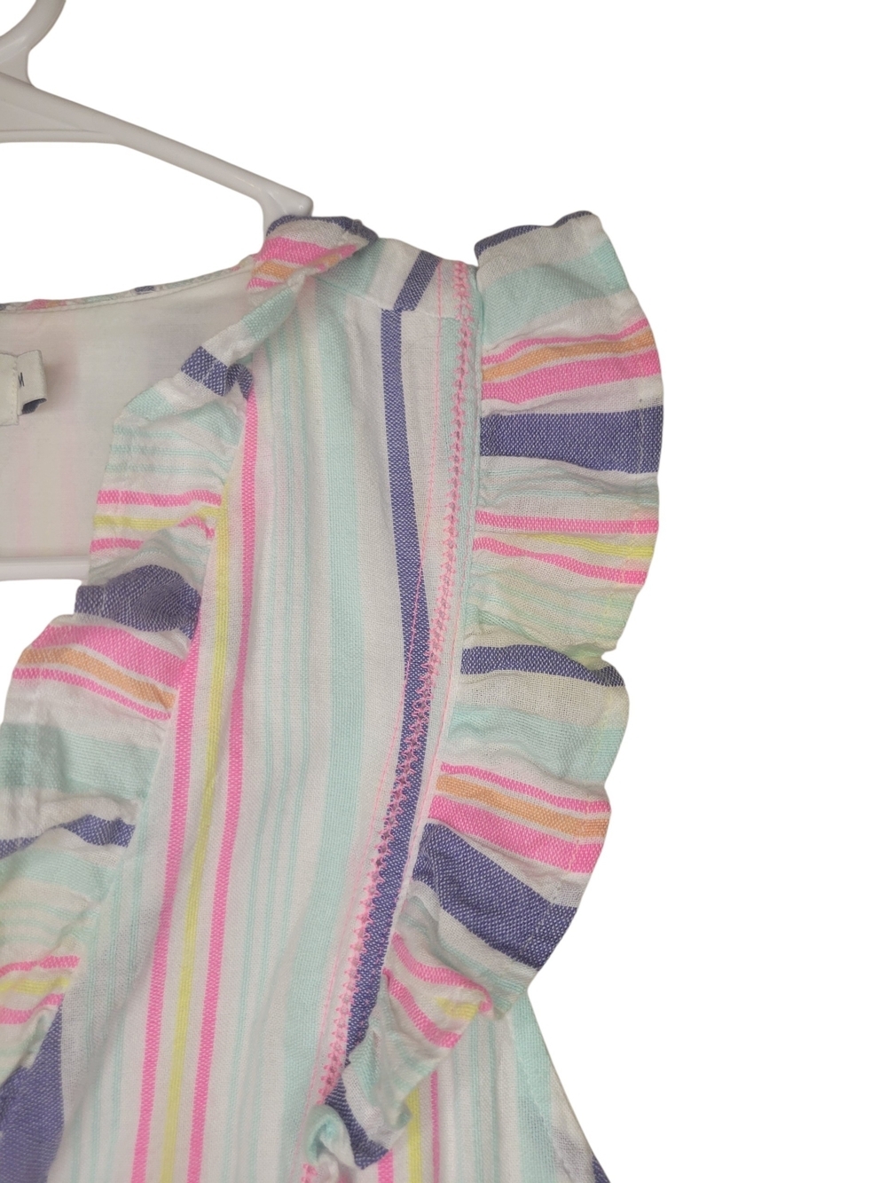 Vineyard Vines Women's Pastel Multi-Stripe Ruffle Sundress - Pink Blue Mint - Picture 4 of 7